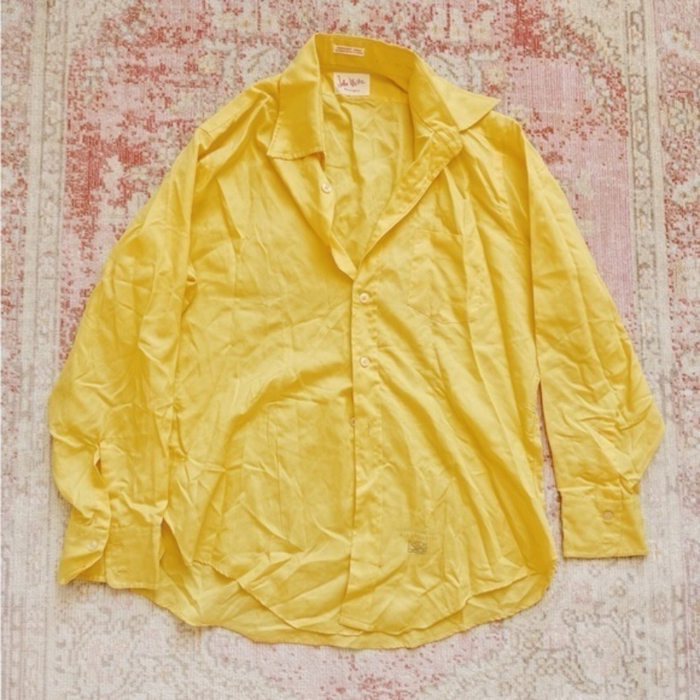 John Weitz, Men’s Bright Yellow Long Sleeve T-Shirt